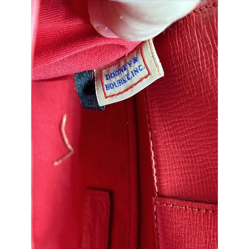 Dooney & Bourke Morgan‎ Satchel Red Handbag Saffiano Leather Shoulder W/Dust Bag